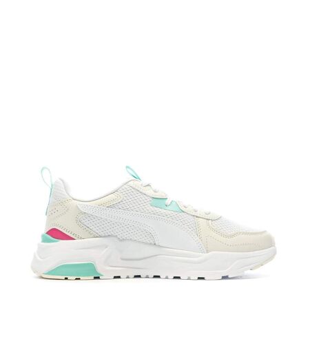 Baskets blanches/bleu/rose homme puma trinity lite
