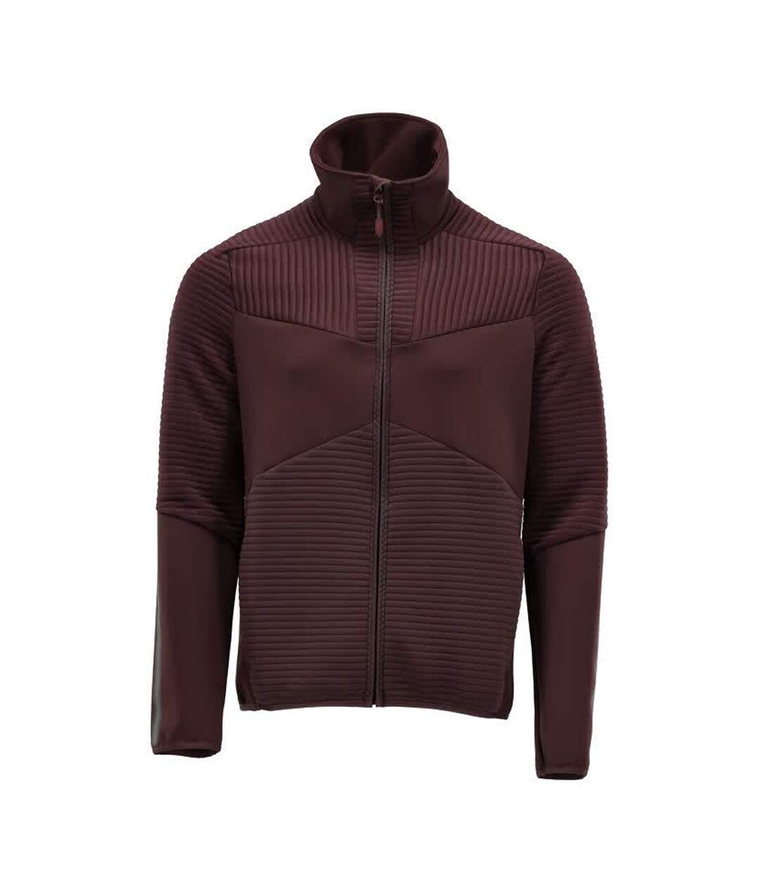 Mens Customised Striped Fleece Jacket Bordeaux Mascot-1