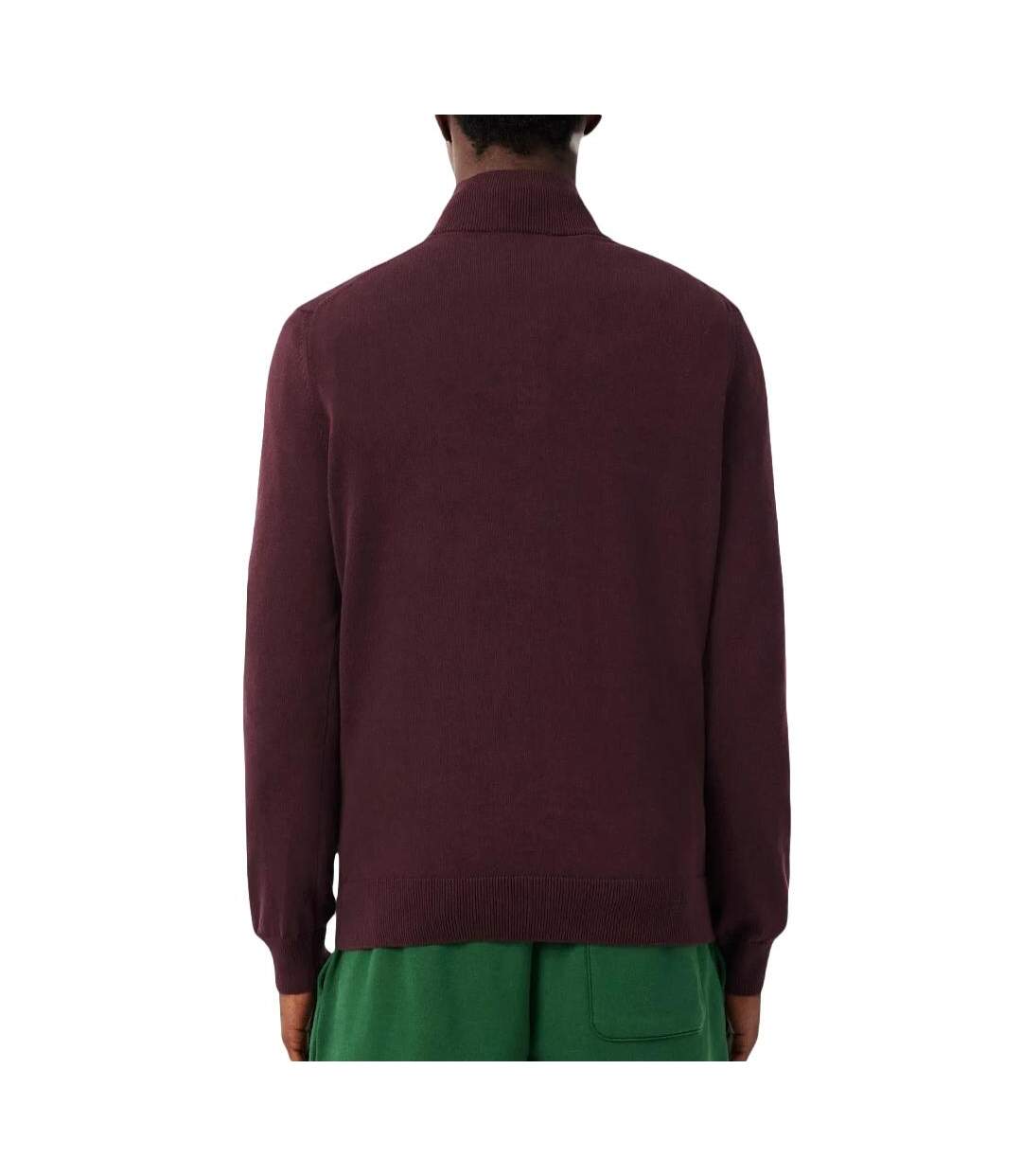 Pull 1/4 zip bordeaux homme lacoste regular-2