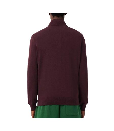 Pull 1/4 zip bordeaux homme lacoste regular