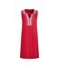 Womens/ladies anaya embroidered jersey shift dress crimson Weird Fish-1