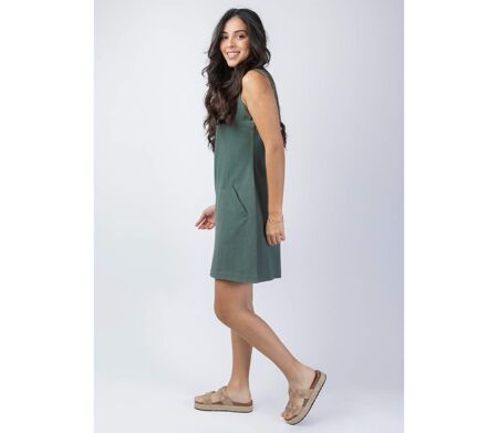 Robe coupe droite unie Ondine kaki Coton Du Monde
