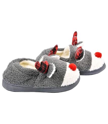 PANTOUFLE Femme Chausson Fantaisie YL31 GRIS