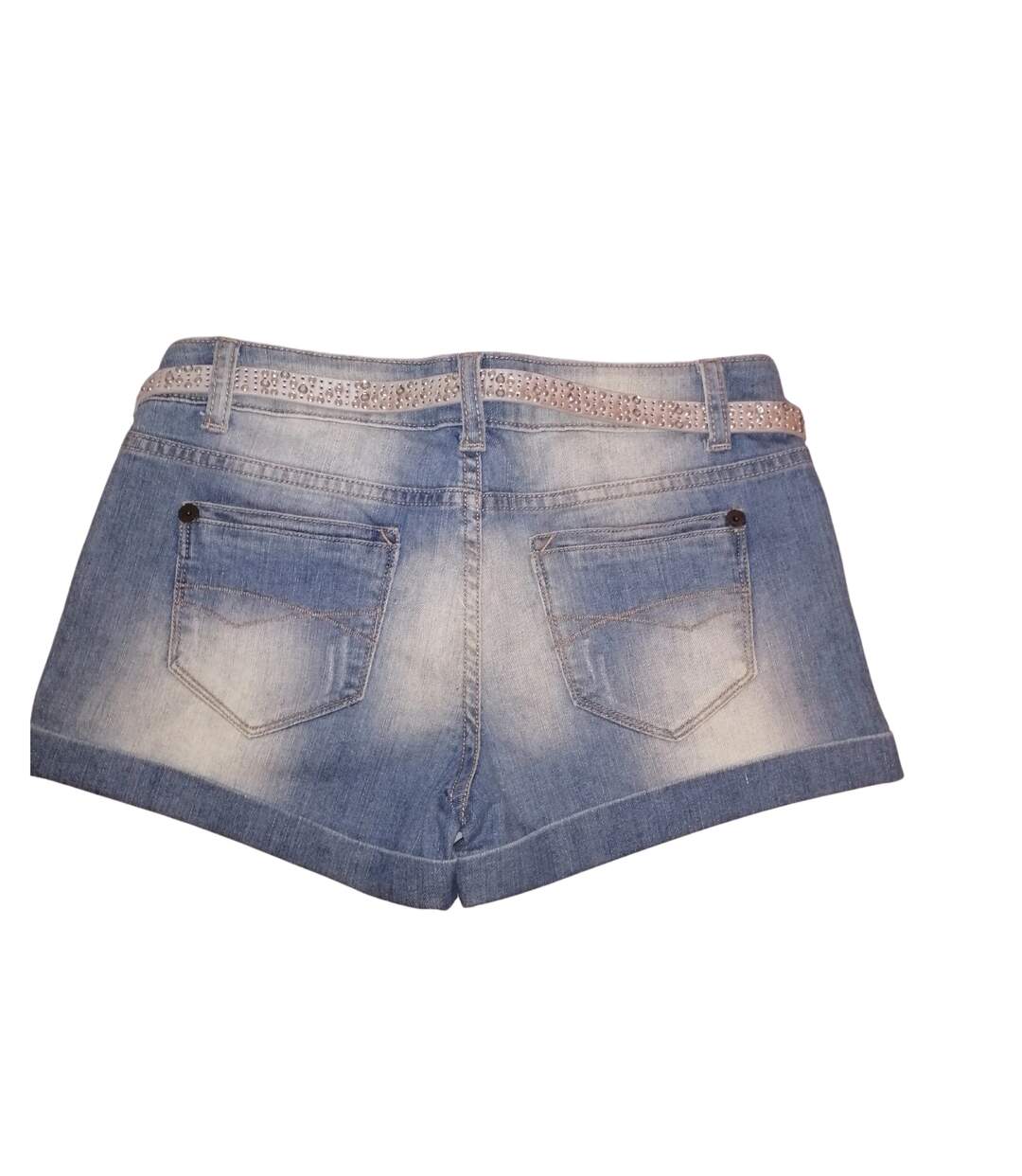 Short en Jean Femme - Taille Basse - Bleach Blue-2
