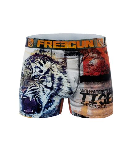 FREEGUN Boxer Homme Microfibre recyclée TIG Orange Noir PREMIUM