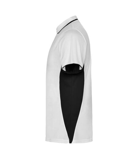 Unisex Adult Montmelo Short-sleeved Sports Polo Shirt White Black Roly