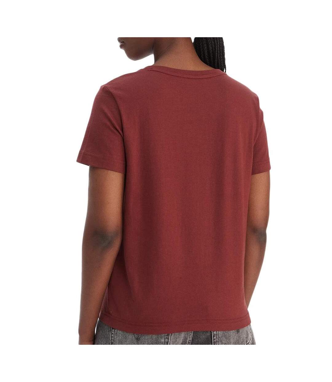 T-Shirt marron femme calvin klein jeans archive lv047b205g-2