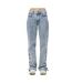 Jean droit bleu femme pieces fenda-1