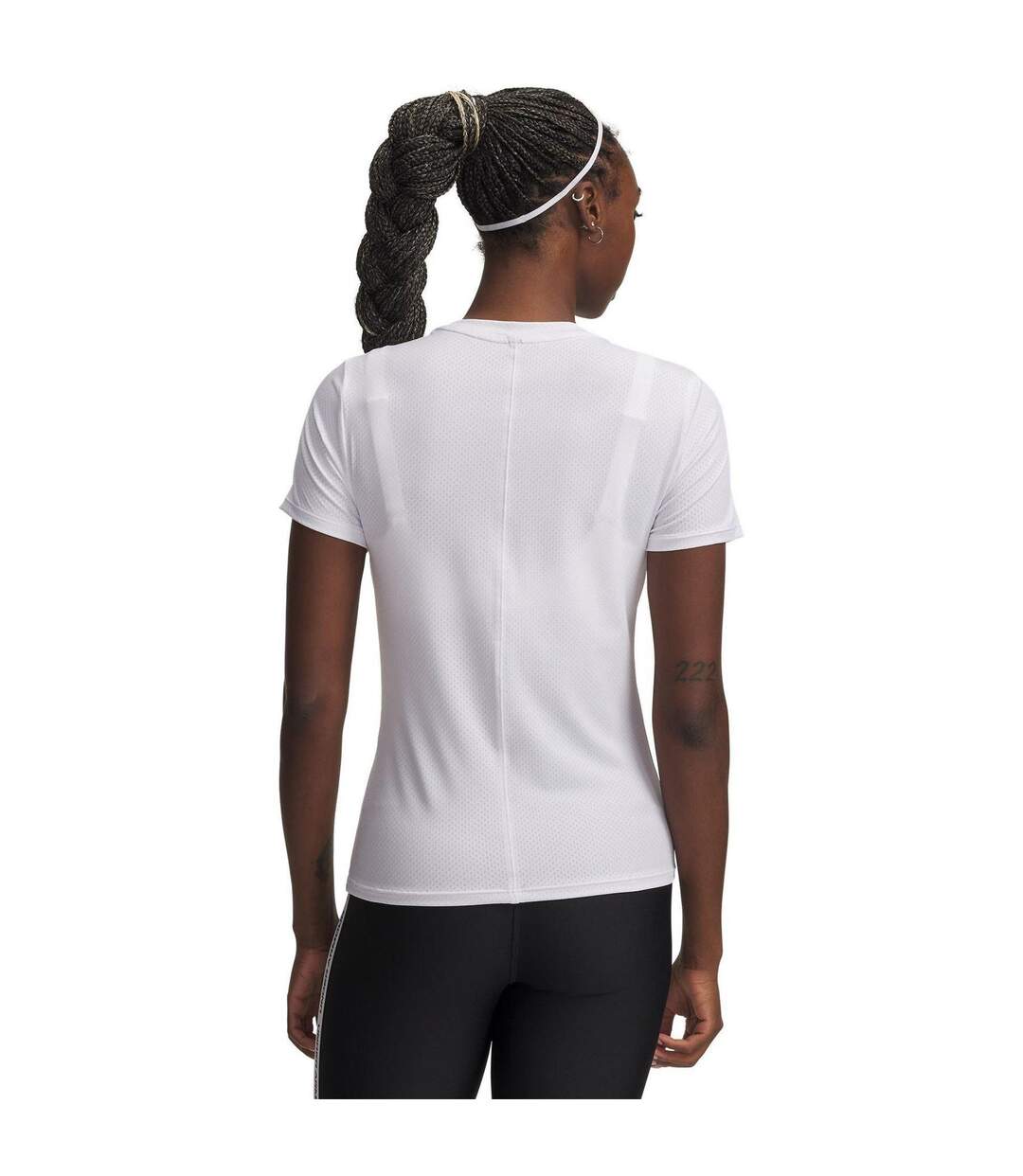 Womens/ladies Tech Mesh T-shirt White Black Under Armour-2