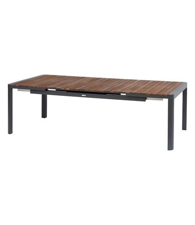 Table de jardin extensible en aluminium et acacia 12 places PARADIZE - Noyer et graphite