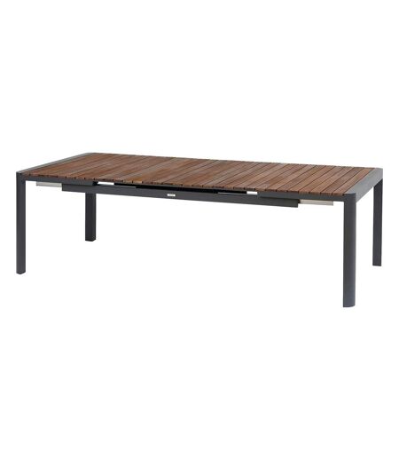Table de jardin extensible en aluminium et acacia 12 places PARADIZE - Noyer et graphite