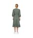 Robe Portefeuille Manches Bouffantes Motif/style Abstrait Olivia Femme Vert De Gris Only-2
