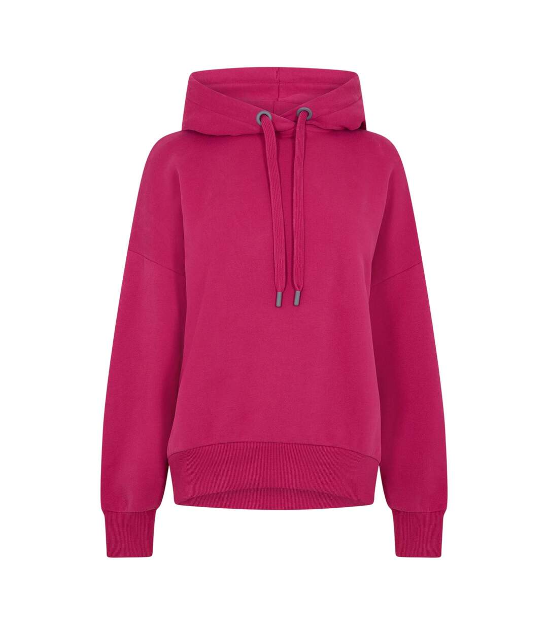 Womens/ladies Motion Plain Hoodie Pink Head-2