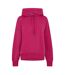 Womens/ladies Motion Plain Hoodie Pink Head-2