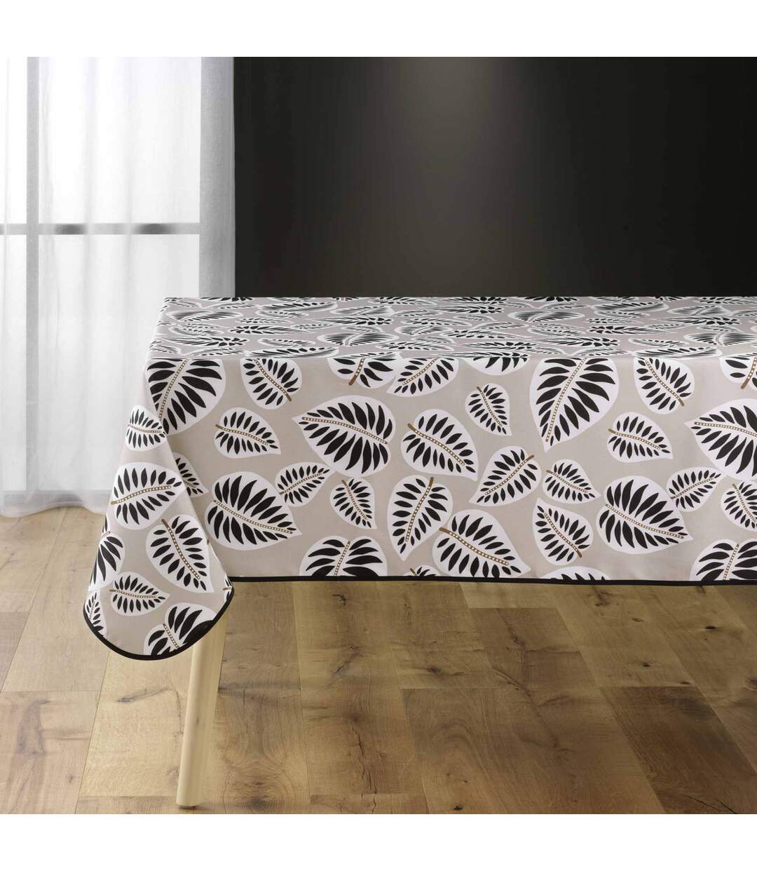Nappe Antitache Imprimé  Alma 150x240cm Noir-1