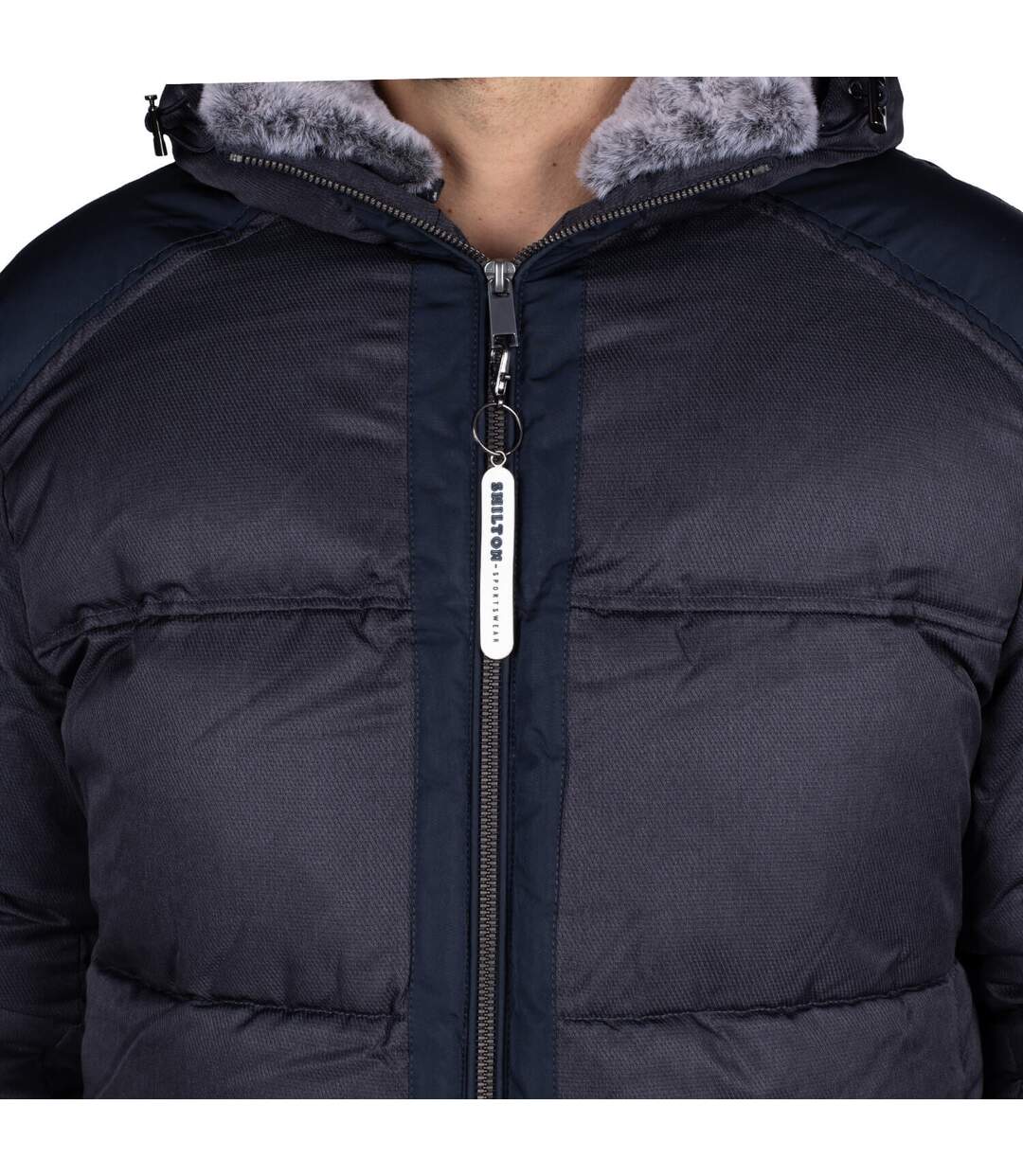 Parka team doublée fausse fourrure navy