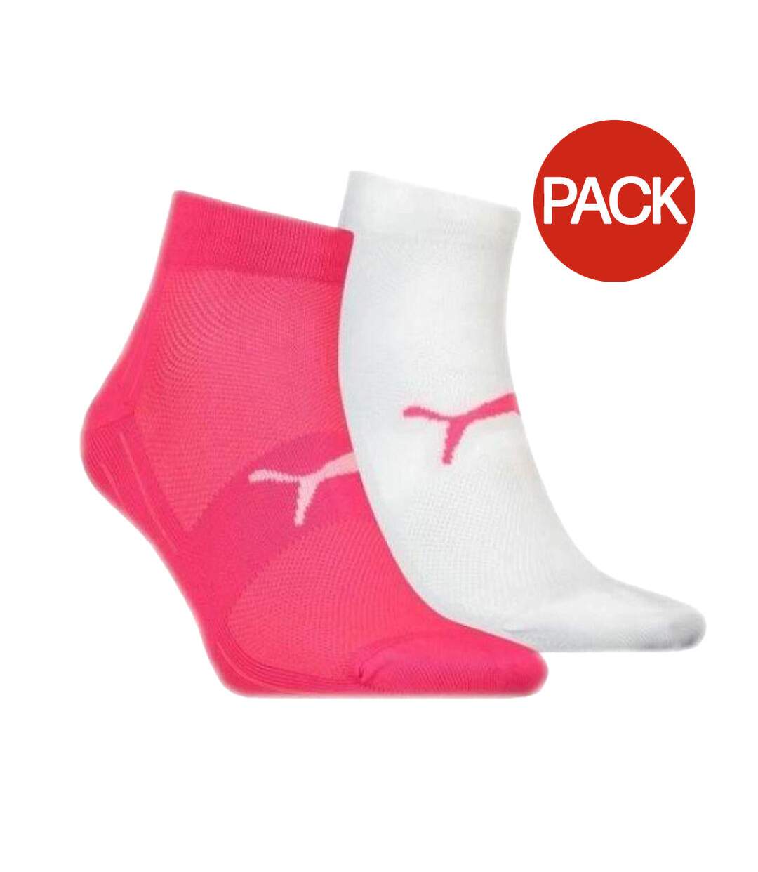 Socquettes Motif/style Logo Femme Blanc Rose Puma-1
