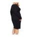 Womens/ladies Notch Neck Midi Dress Black Brave Soul-3