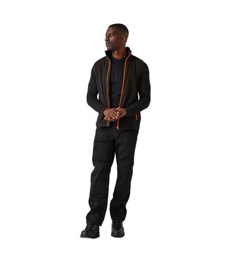 Mens Navigate Fleece Gilet Black Orange Pop Regatta