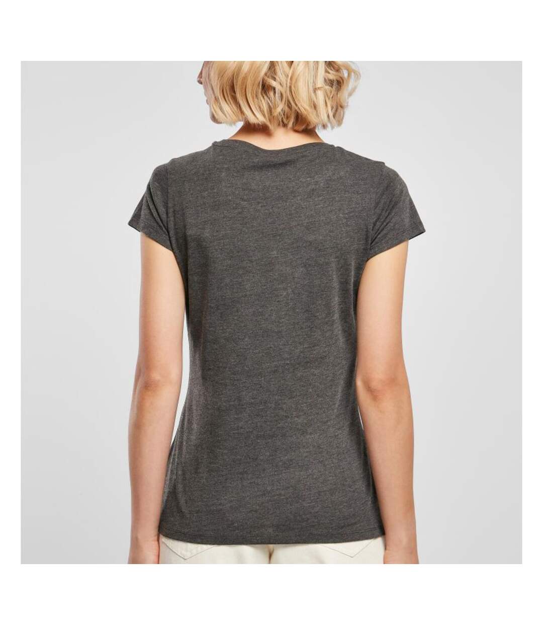 Womens/ladies Basic T-shirt Charcoal Build Your Brand-3