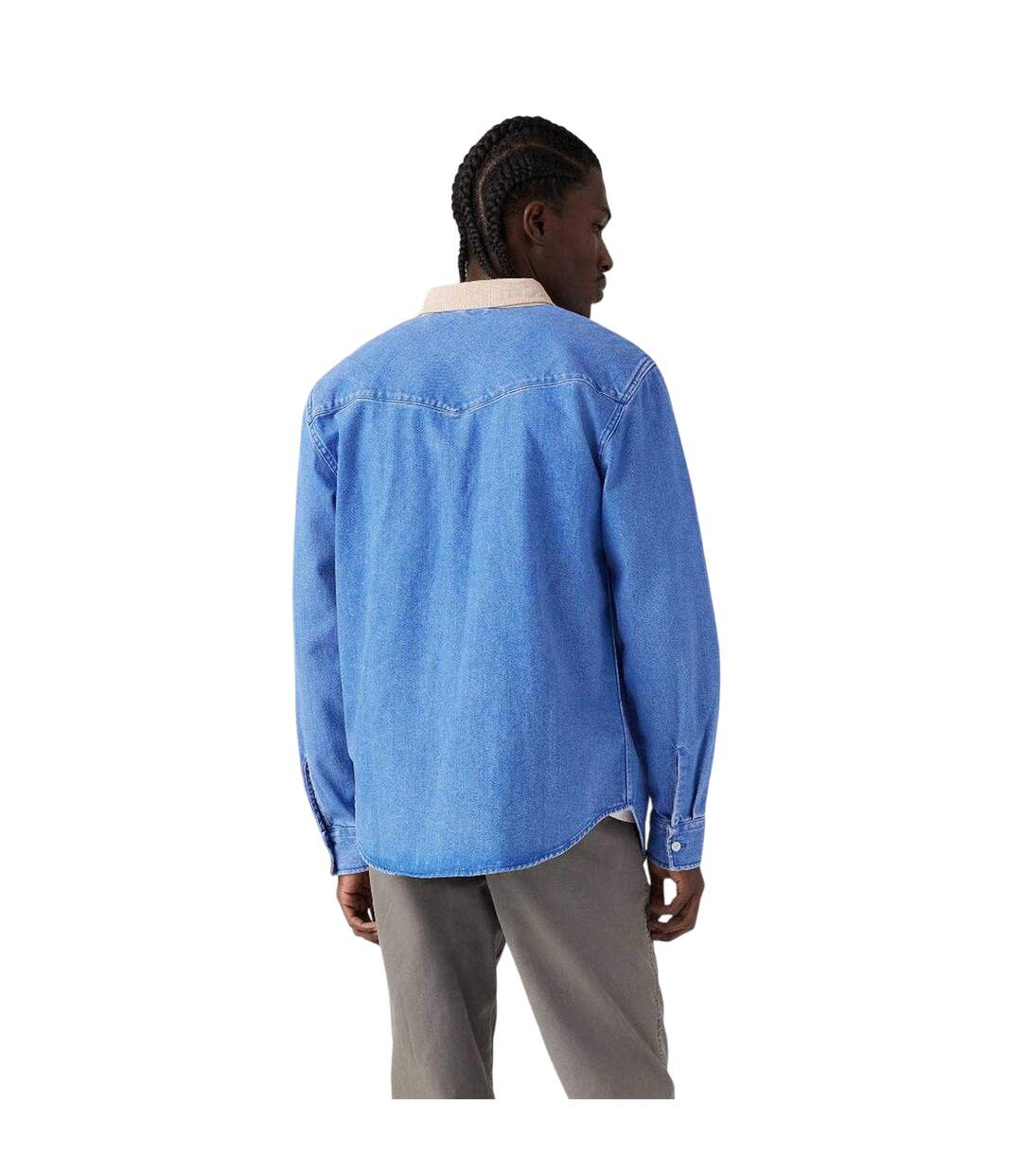 Surchemise Western Homme Vieux Bleu Délavé Levis-3