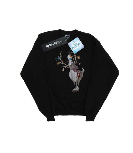 Disney Sweatshirt Womens/Ladies Frozen Sven And Olaf Christmas Ornaments (Noir) - UTBI19039
