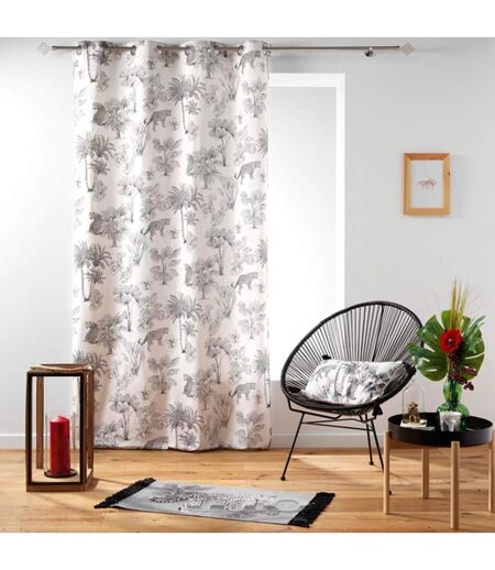 Tapis Imprimé à Franges Cocoleo 50x80cm Gris