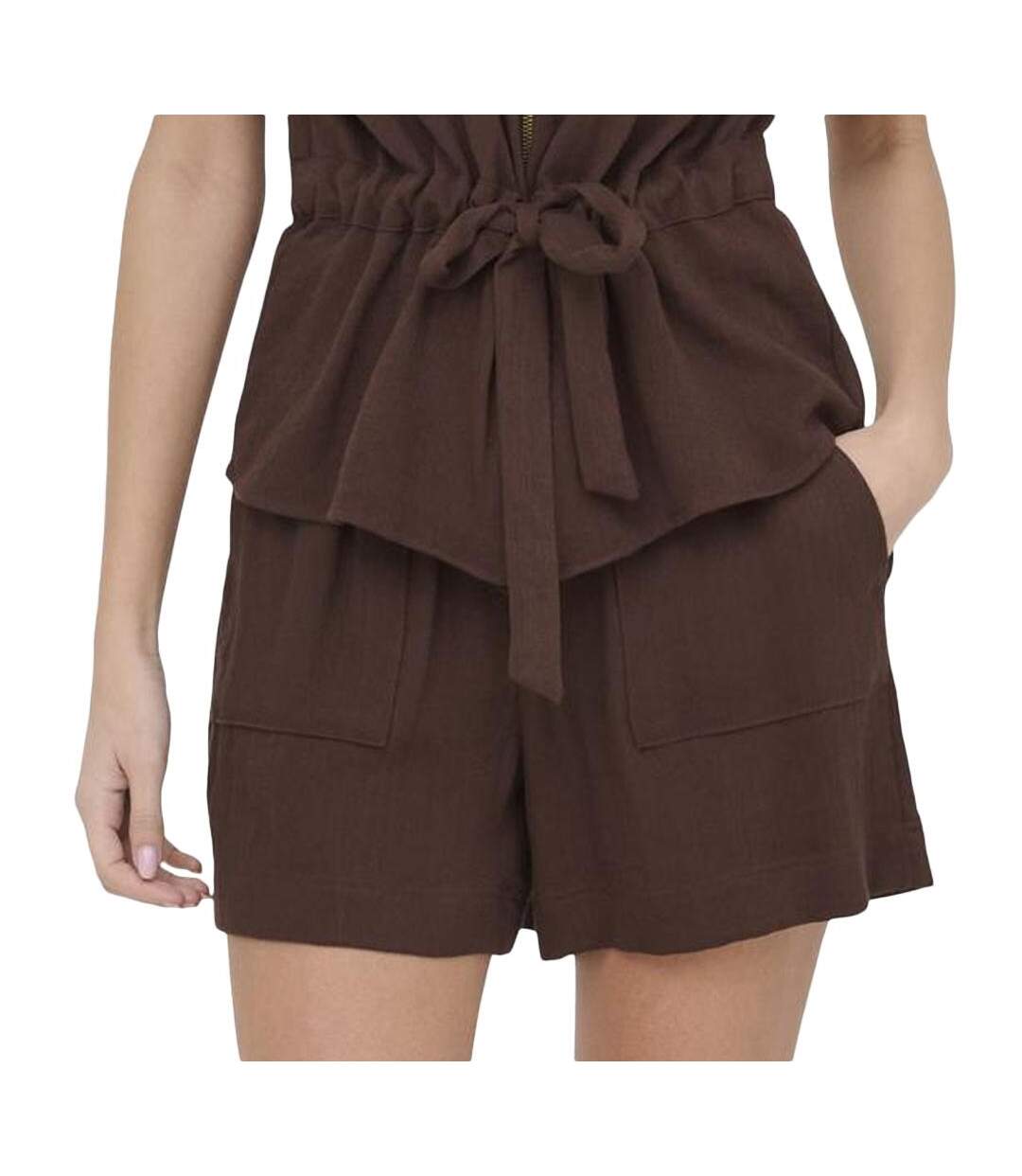 Short marron femme jdy mille-1