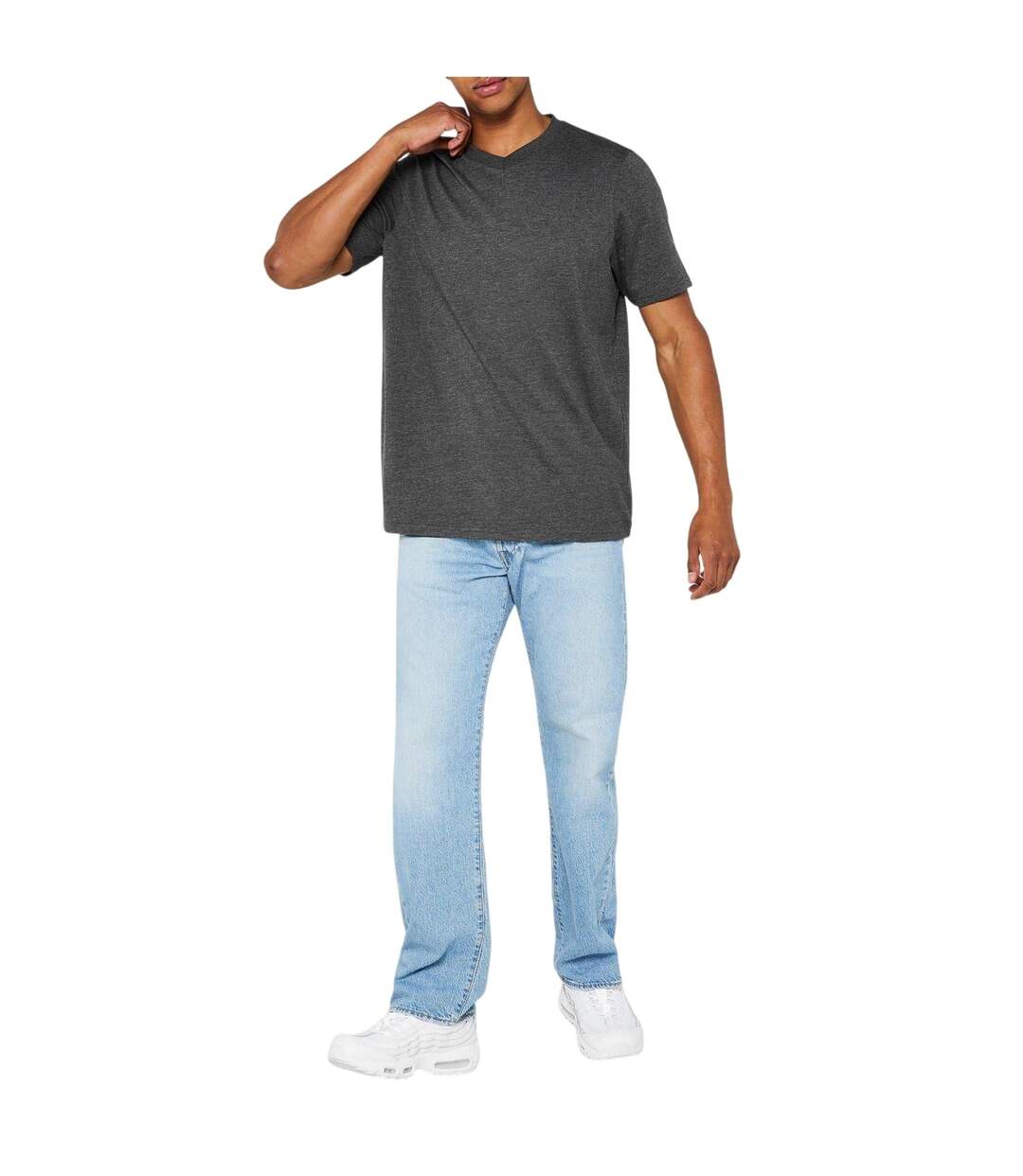 Lot De 3  T-shirts Homme Gris Chiné Charbon Chiné Noir Donnay-4