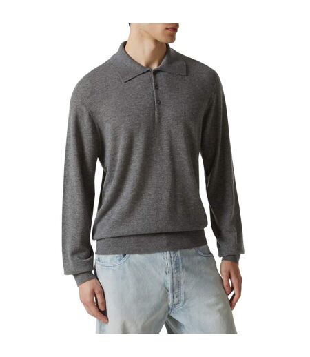 Mens Long-sleeved Polo Shirt Charcoal Capo