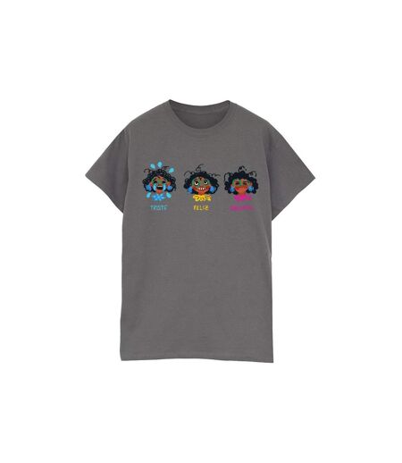 Disney Womens/Ladies Encanto Triste Feliz Enojada Cotton Boyfriend T-Shirt (Charbon de bois) - UTBI22465