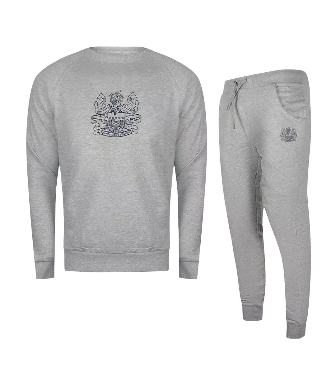 Mens Iconic Crest Crew Neck Tracksuit Grey Aquascutum-1