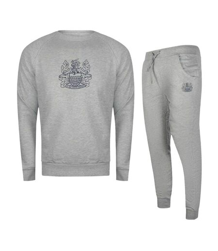 Mens Iconic Crest Crew Neck Tracksuit Grey Aquascutum