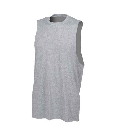Mens High-neck Vest Top Heather Grey Skinni Fit