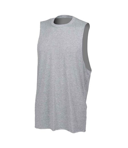 Mens High-neck Vest Top Heather Grey Skinni Fit