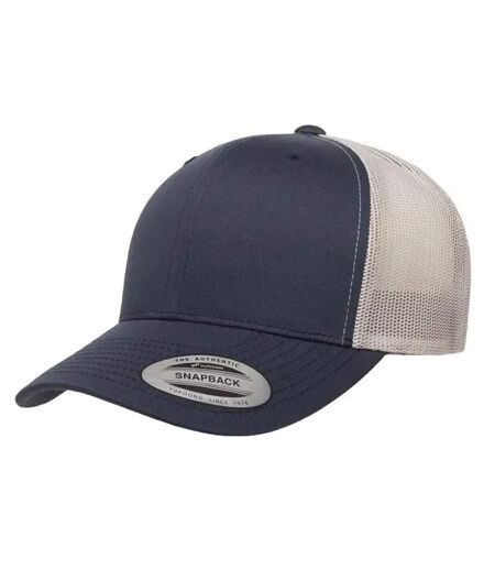 Casquette trucker retro adulte bleu marine / argenté Flexfit