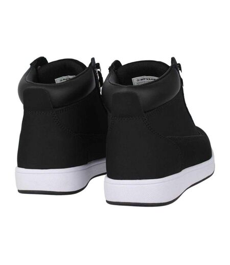 Mens Nebraska Coated Leather Steel Toe Cap Flat Safety Boots Black White Dunlop