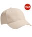 Beechfield Unisex Pro-Style Heavy Brushed Cotton Baseball Cap / Headwear (Pack of 2) (Stone) - UTRW6719-1