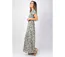 Robe longue manches courtes  MARBELLA kaki et beige Coton Du Monde-3