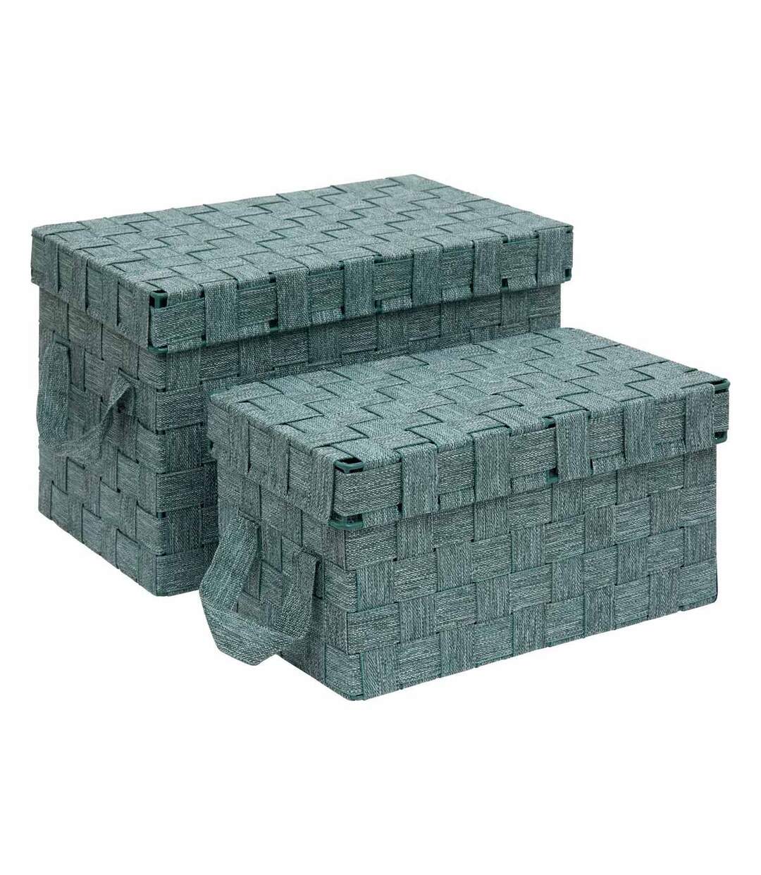 Lot de 2 Boîtes de Rangement Lise 35cm Vert-1