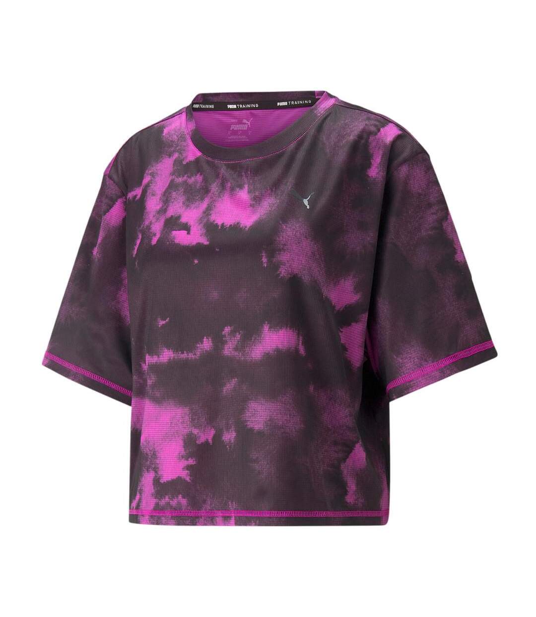 T-shirt de running noir femme puma crop stee - xs-1