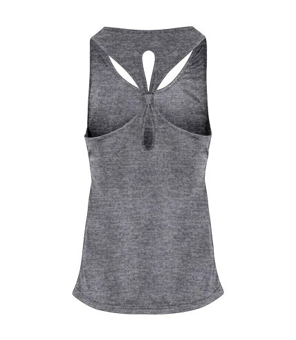 TriDri Womens/Ladies Yoga Knot Vest (Black Melange) - UTRW6537