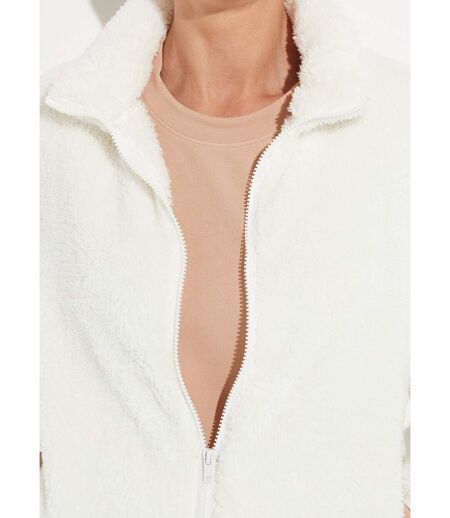 Veste fausse fourrure col montant manches longues