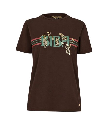 T-shirt Motif/style Léopard Femme Marron Biba