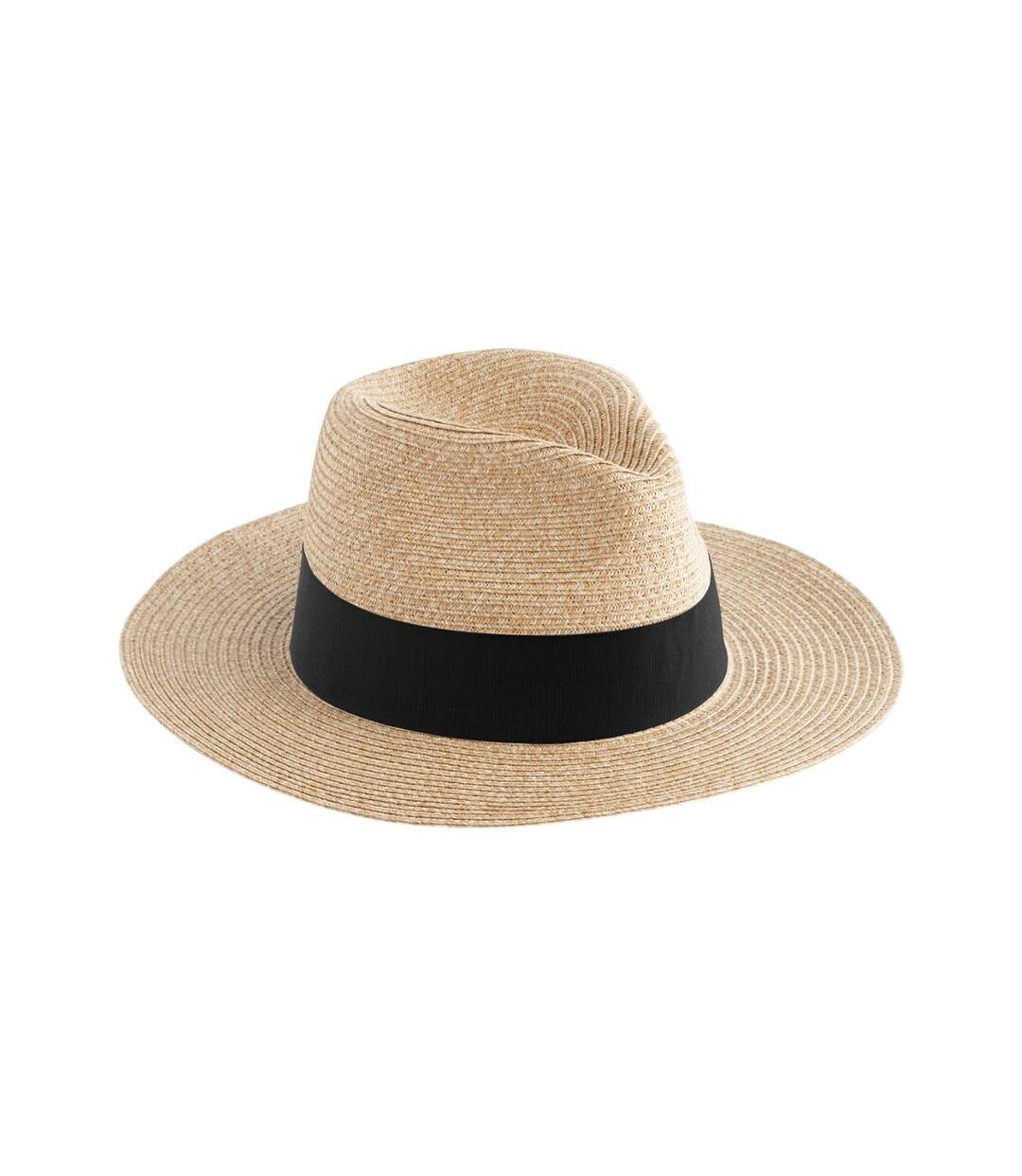 Fédora Motif/style Paille Noir Naturel Beechfield-2