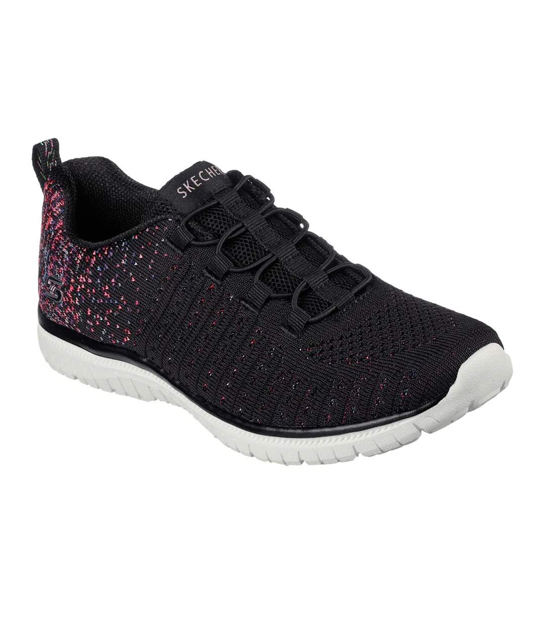 Womens/ladies virtue trainers black/pink Skechers-1