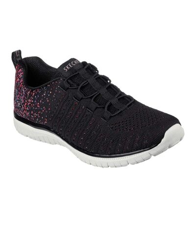 Womens/ladies virtue trainers black/pink Skechers