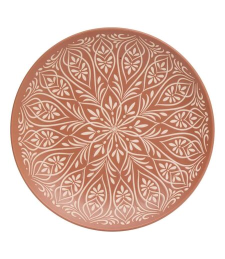Lot de 6 Assiettes Plates en Céramique Inès 27cm Terracotta