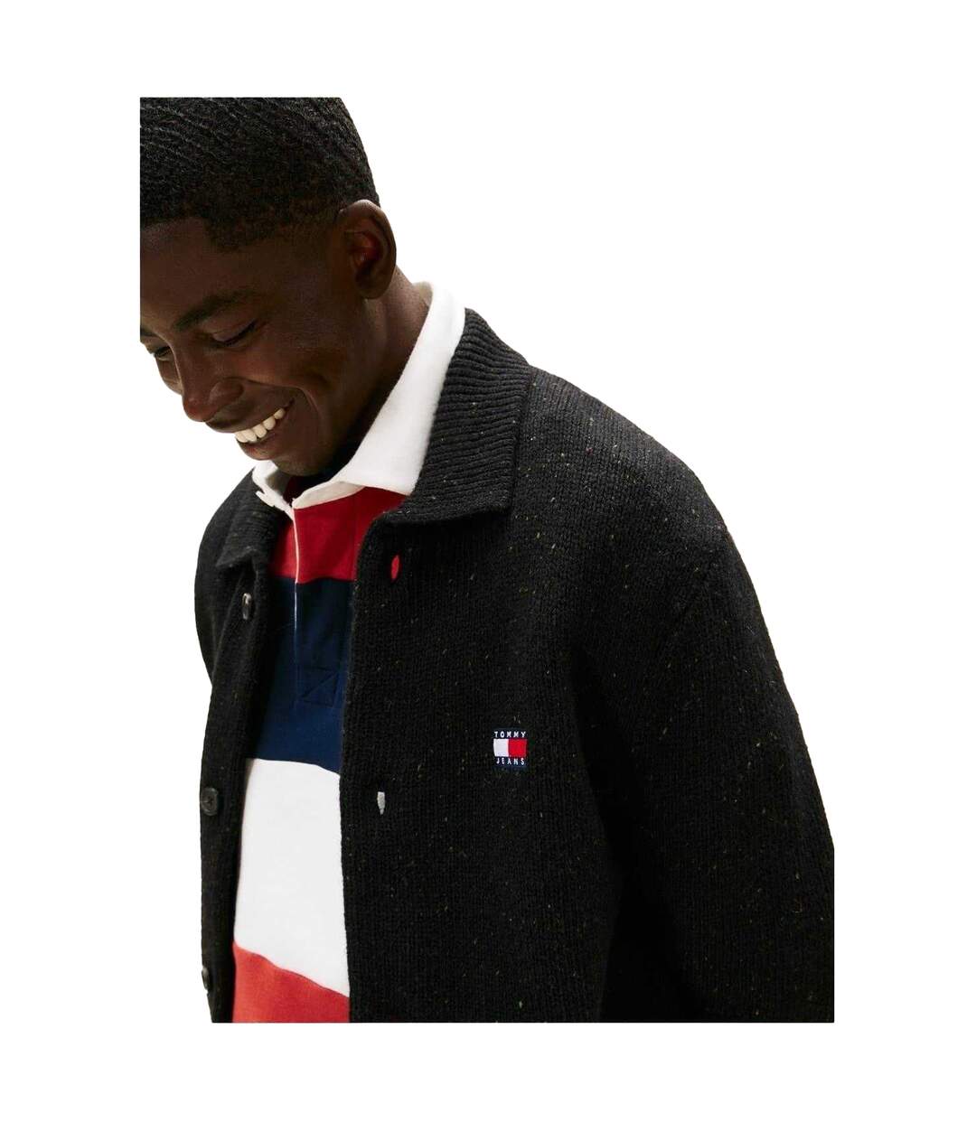 Cardigan Homme Blanc Cassé Chiné Tommy Jeans-3