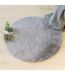 Tapis Rond Imitation Fourrure Doucea 80cm Gris-3
